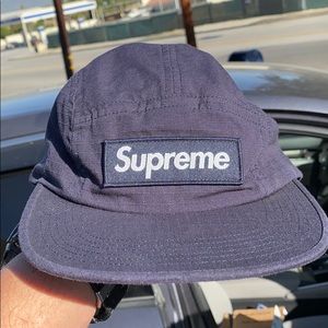 NwOT 100% authentic Supreme 5 panel dark blue hat